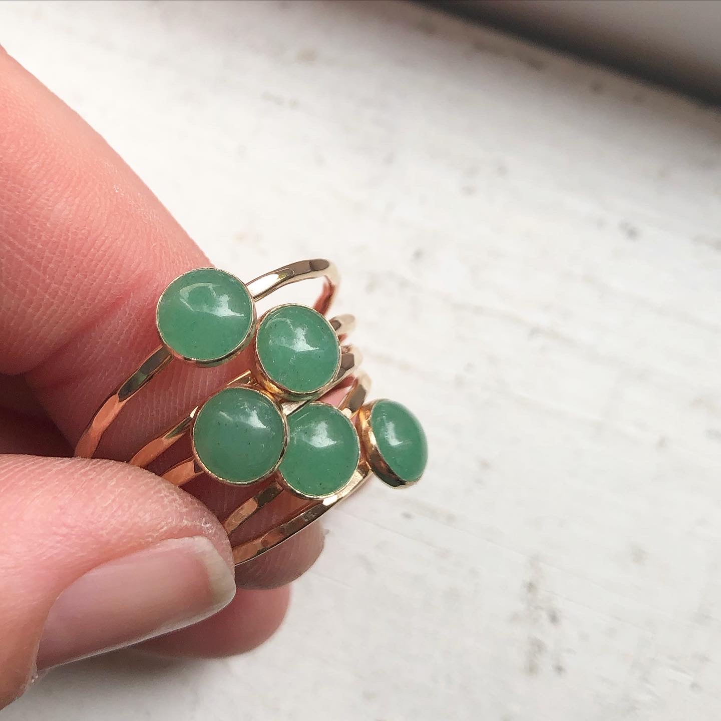 Aventurine Stacking Ring - 14k gold-fill