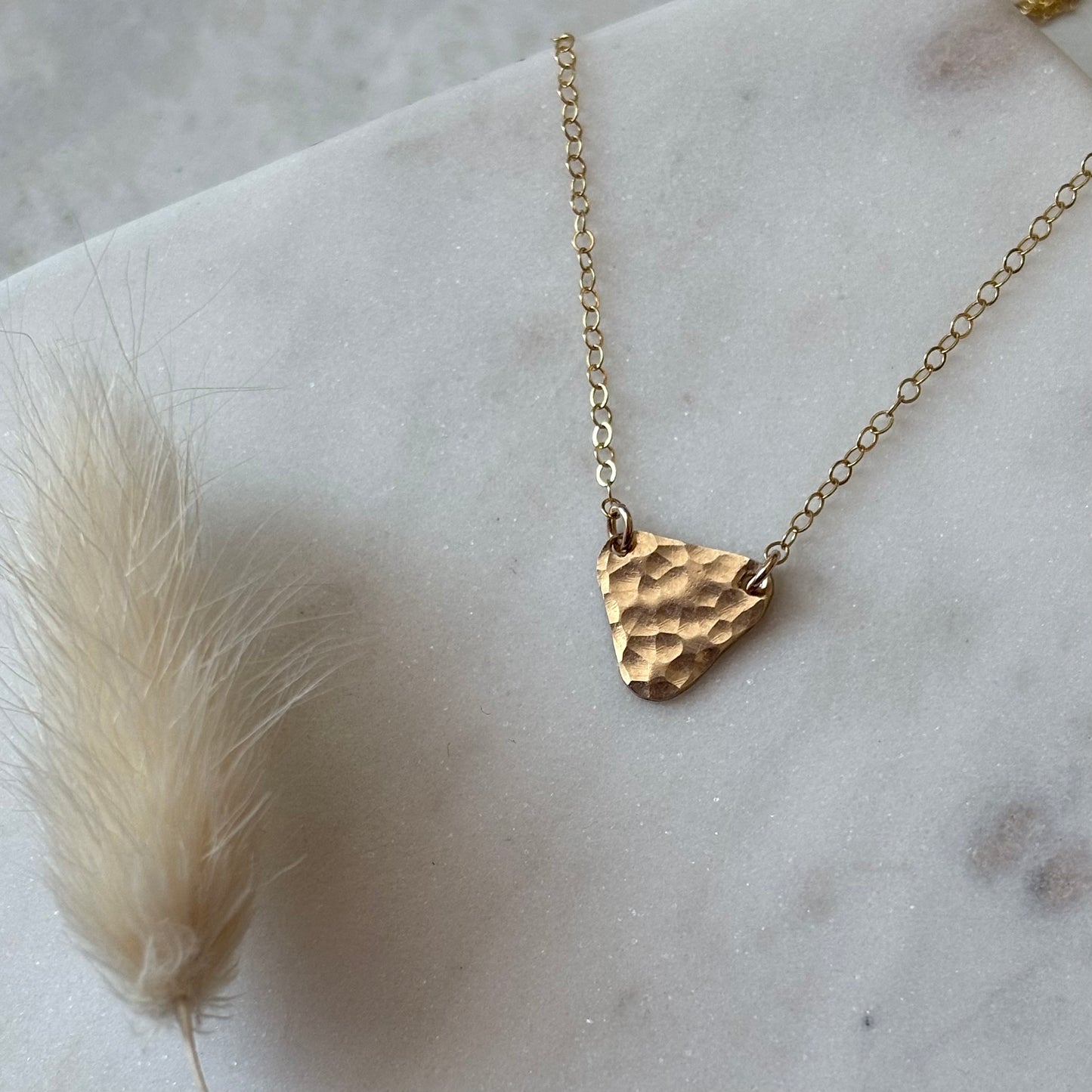 OOAK Petite Hammered Triangle Necklace