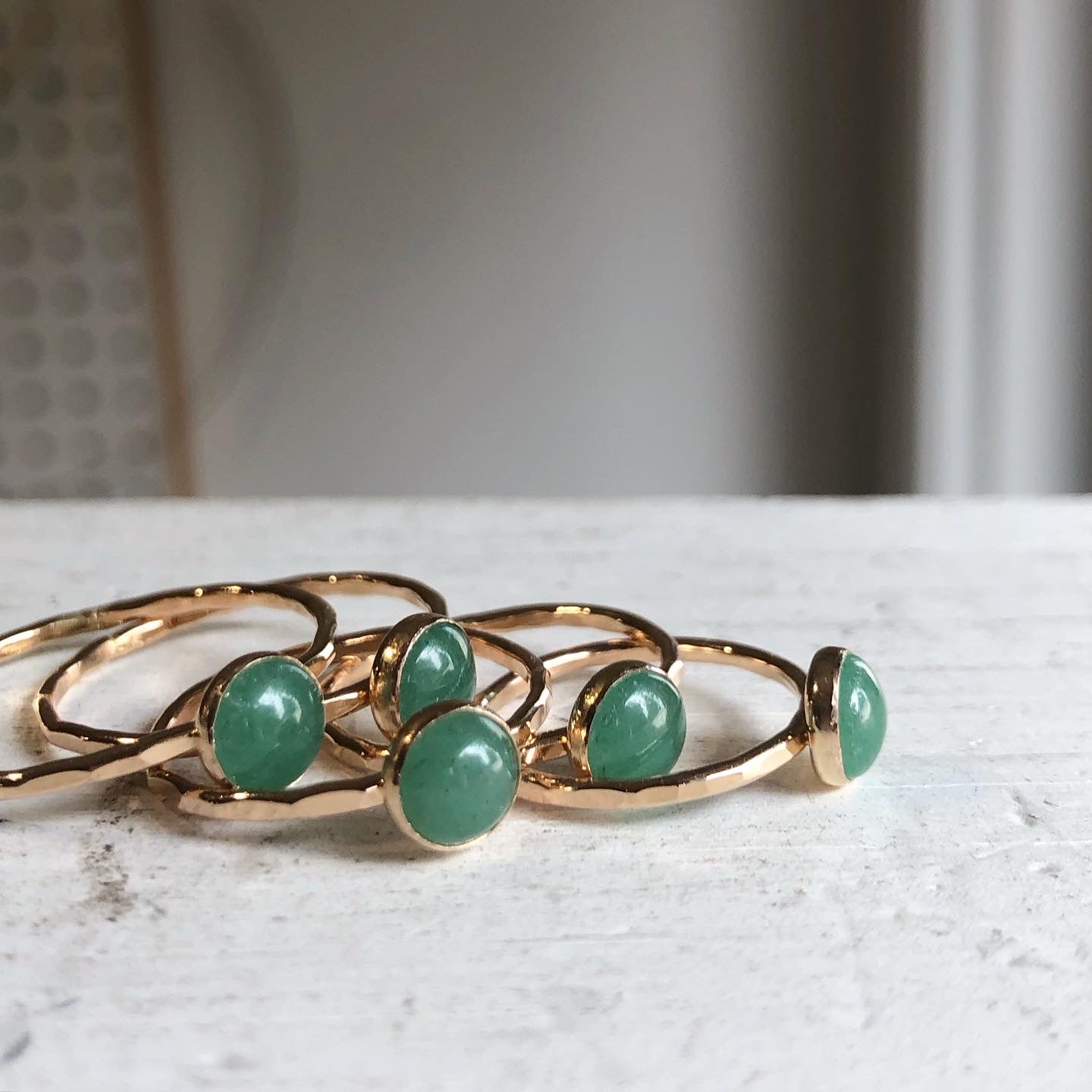 Aventurine Stacking Ring - 14k gold-fill