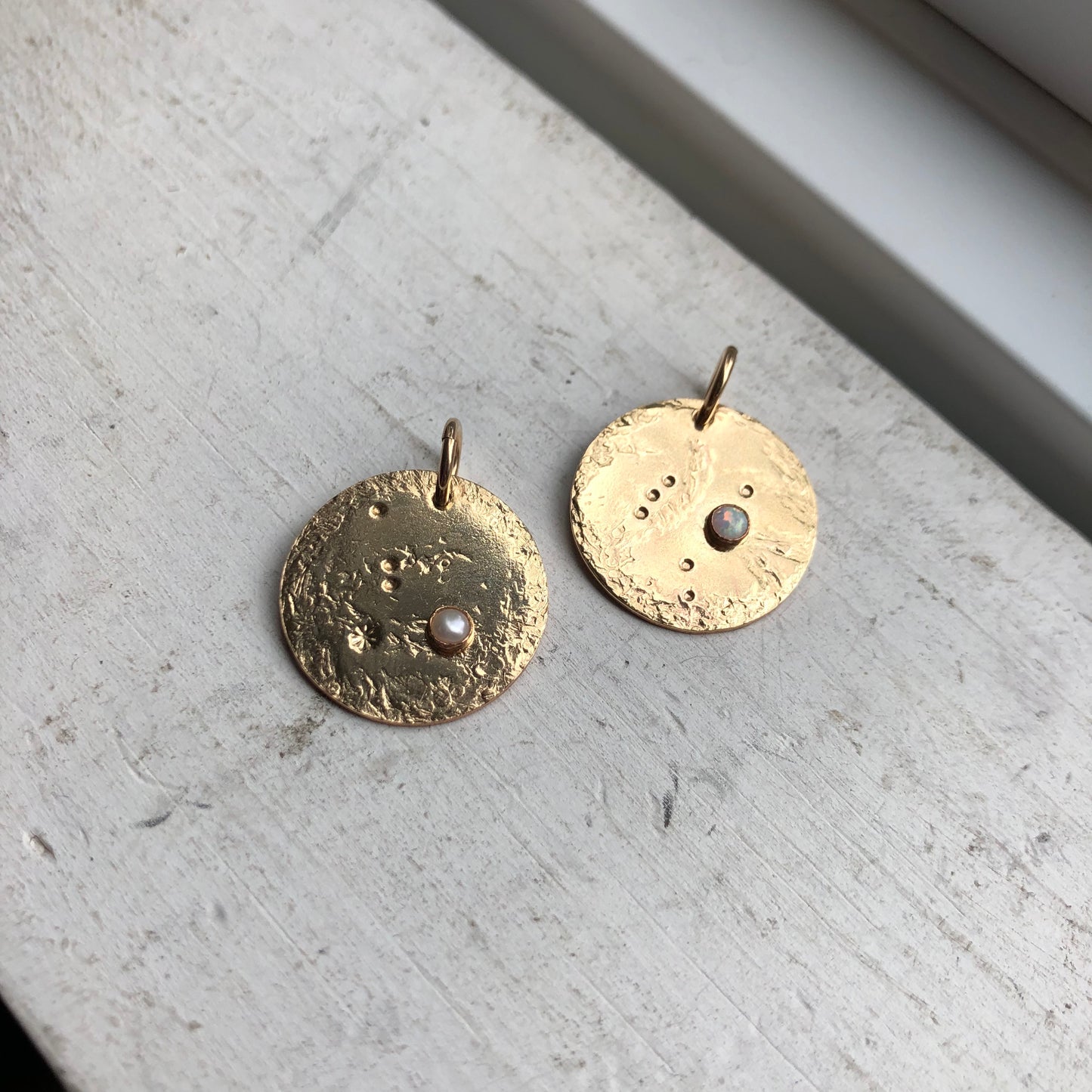CLEARANCE Zodiac Pendant Charm with Gem - Cancer & Libra only