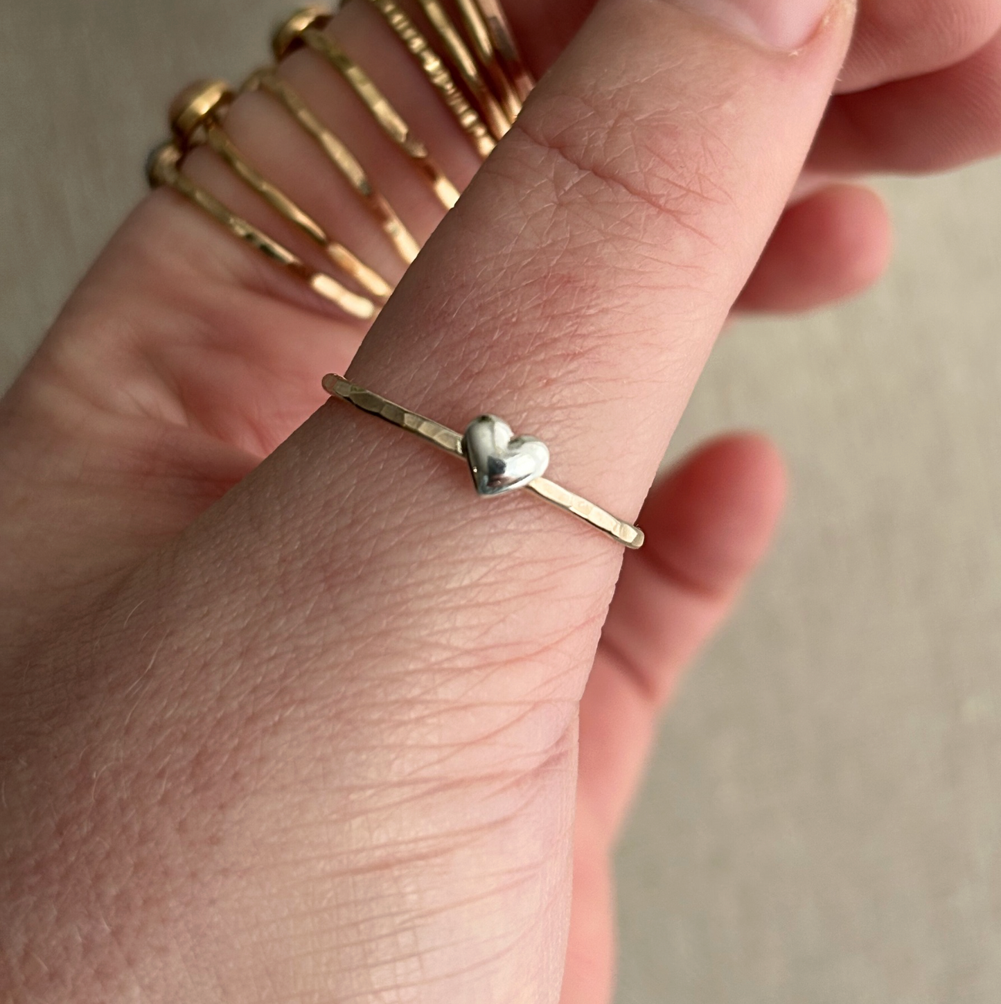 CLEARANCE - Mixed Metal Heart Ring - Size 12 - IRREGULAR