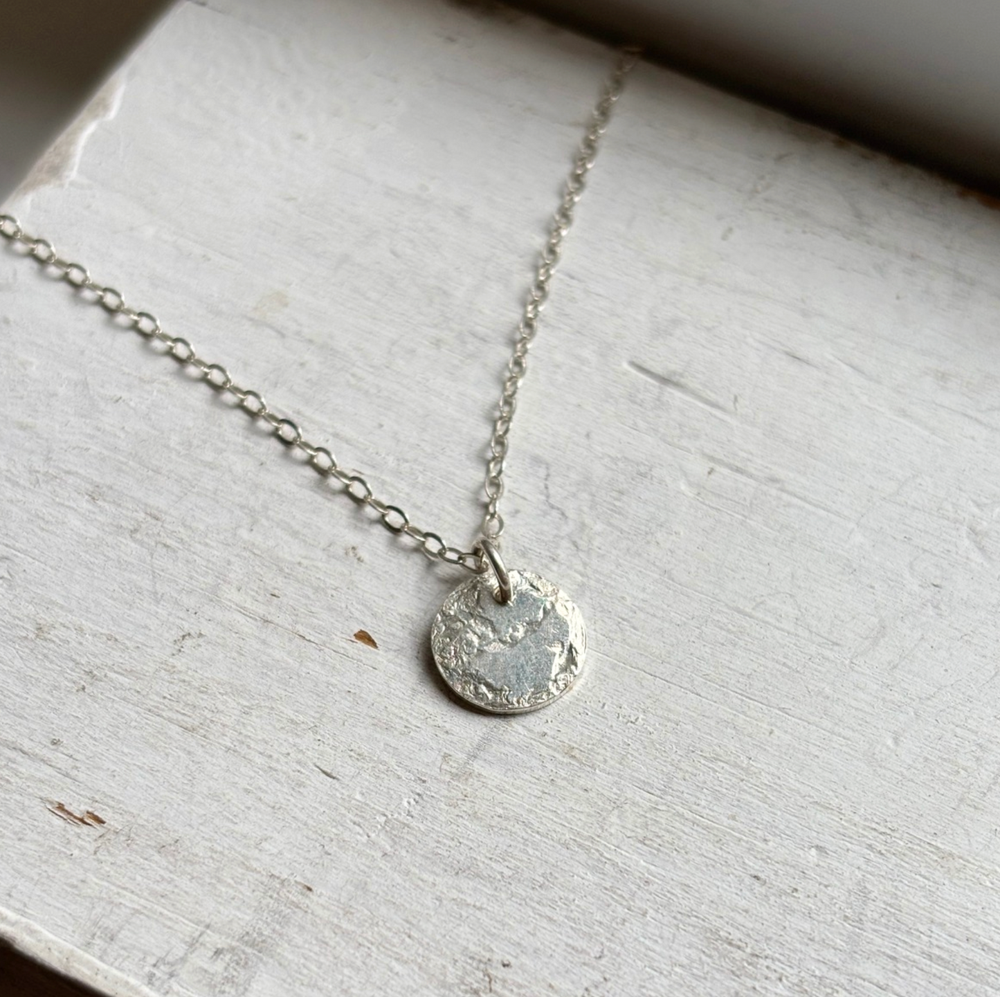 CLEARANCE Silver Tiny Disc Necklace