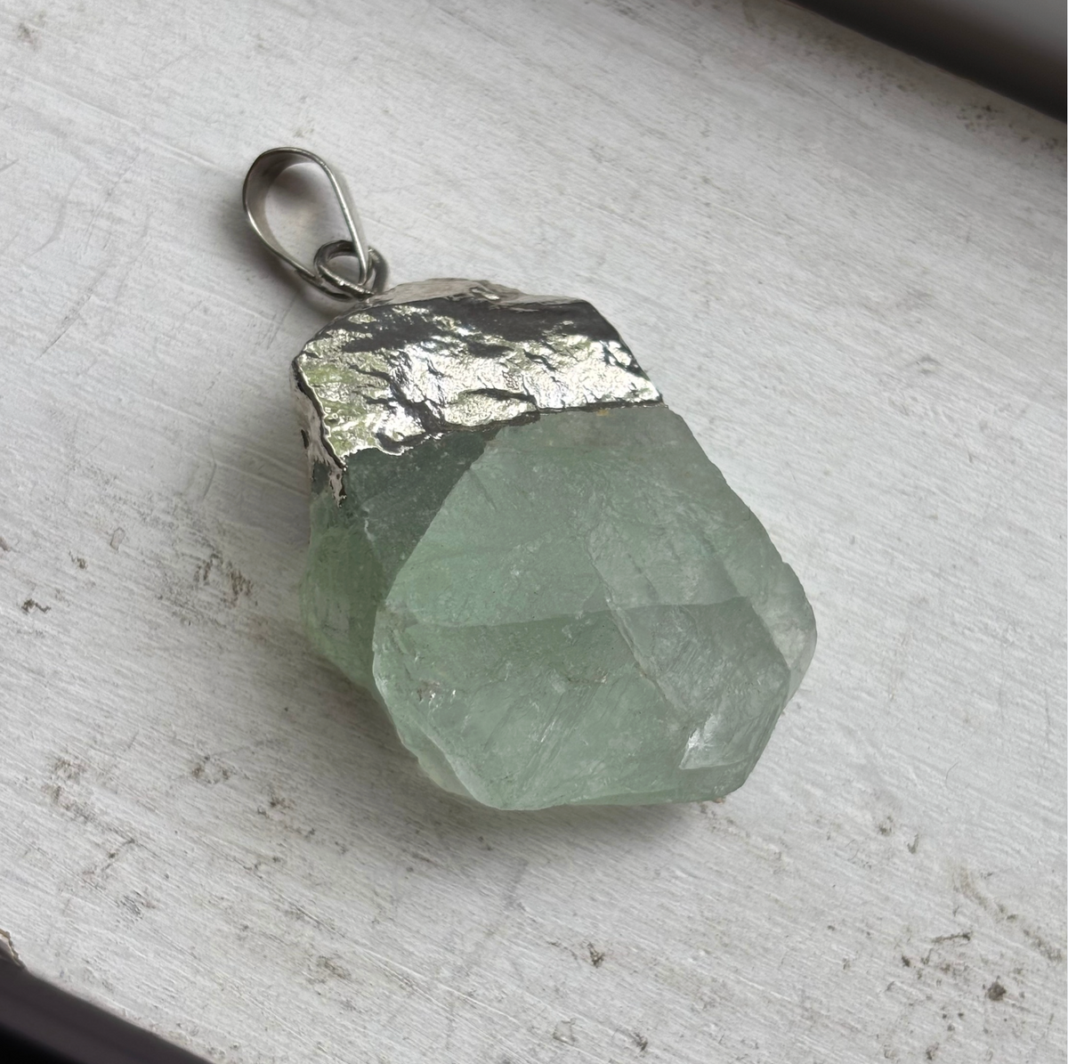 CLEARANCE Large Raw Fluorite Pendant