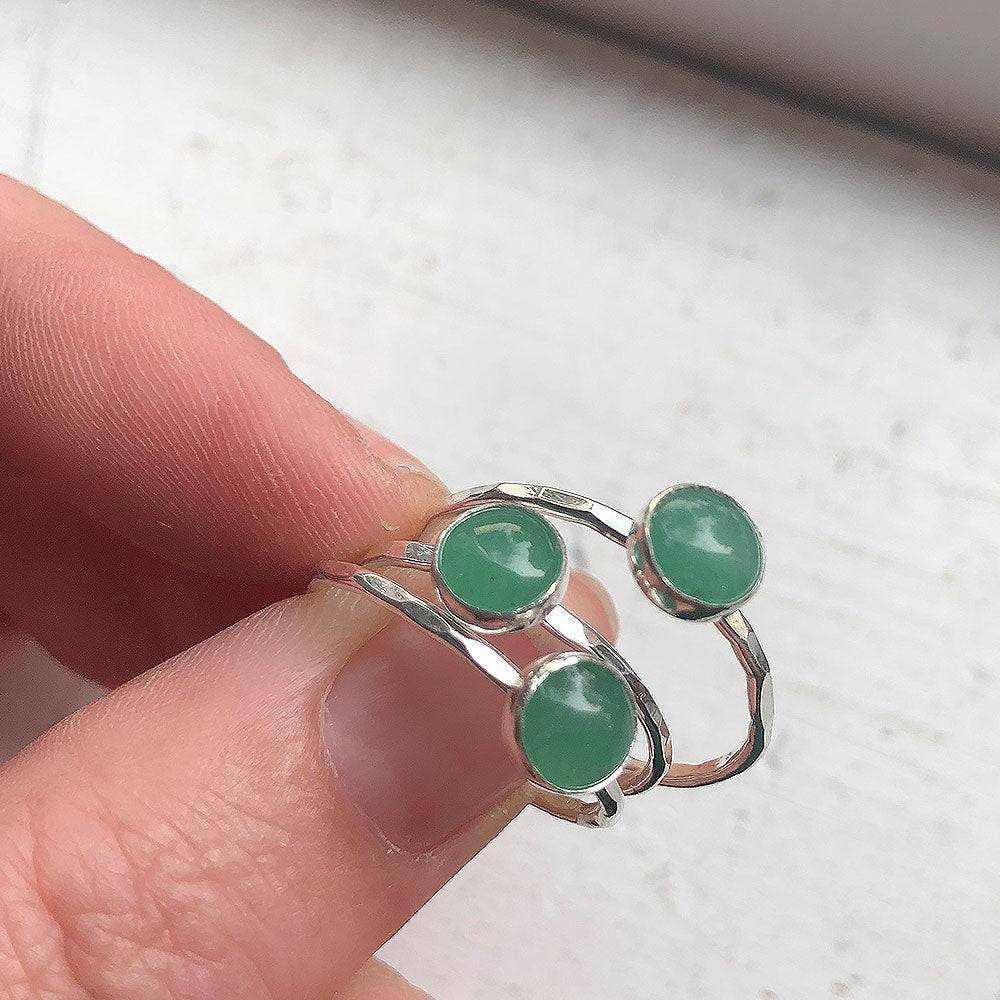 Aventurine Stacking Ring - Sterling silver