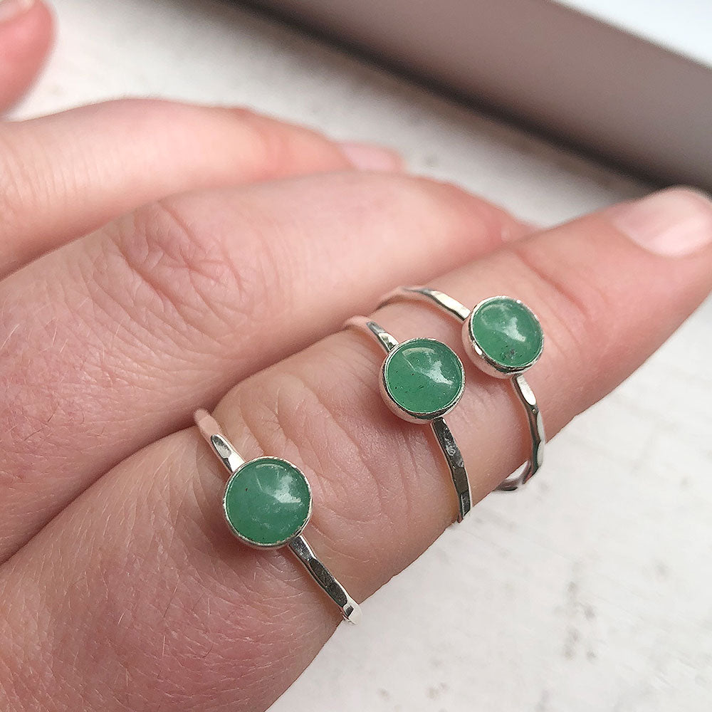 Aventurine Stacking Ring - Sterling silver