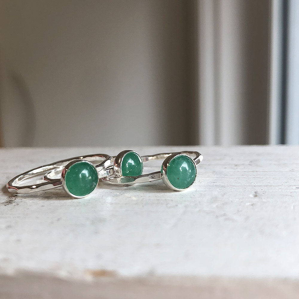 Aventurine Stacking Ring - Sterling silver