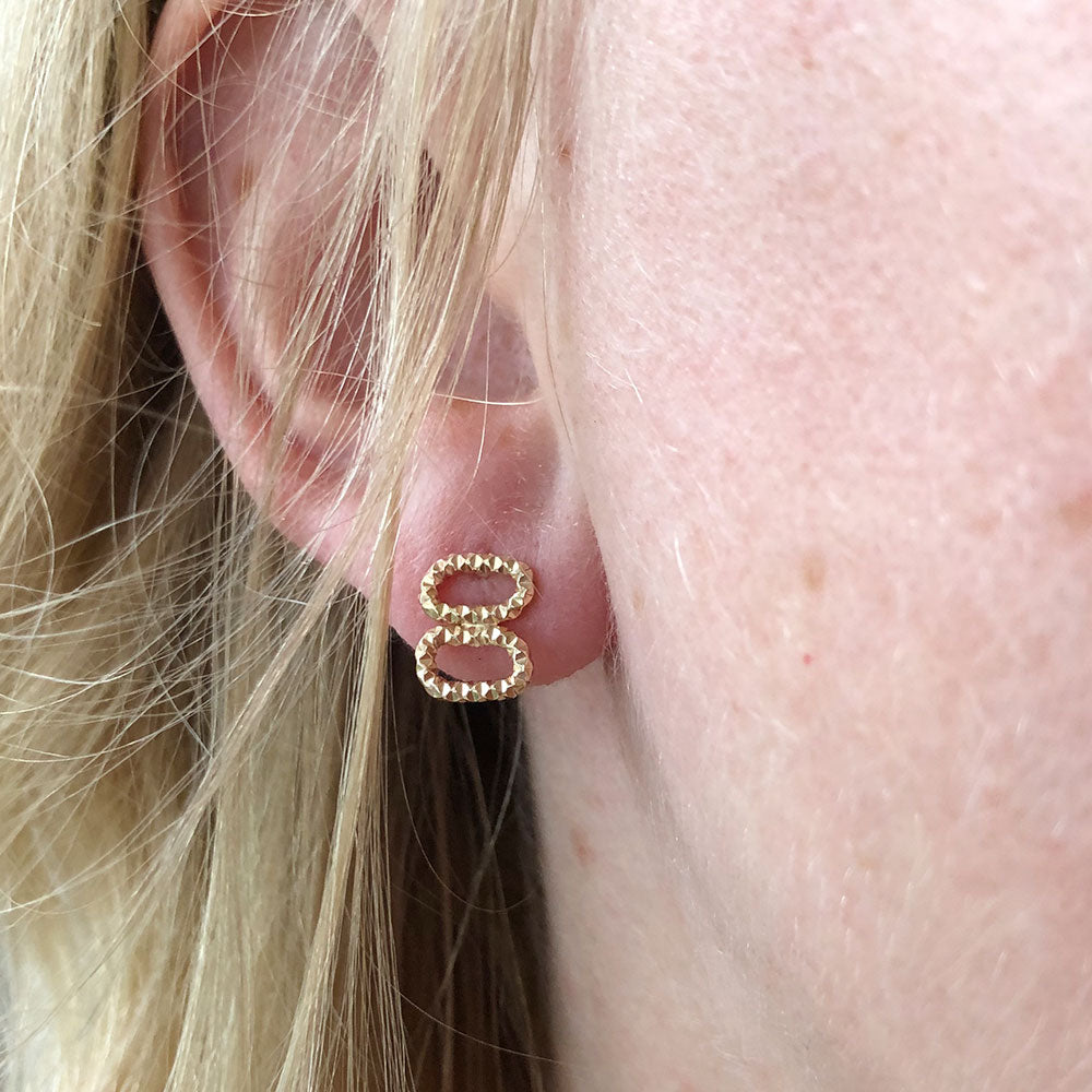 CLEARANCE Double Oval Earrings - Faceted
