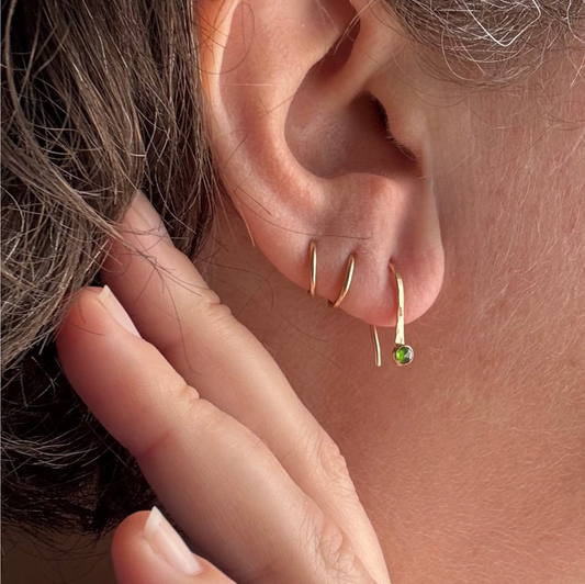 Gemstone Ear Pin Earrings