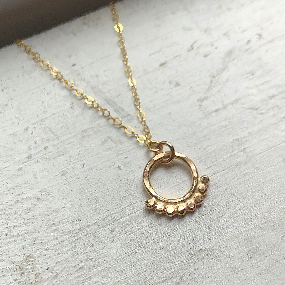 CLEARANCE Open Circle Ruffle Necklace - One of a kind