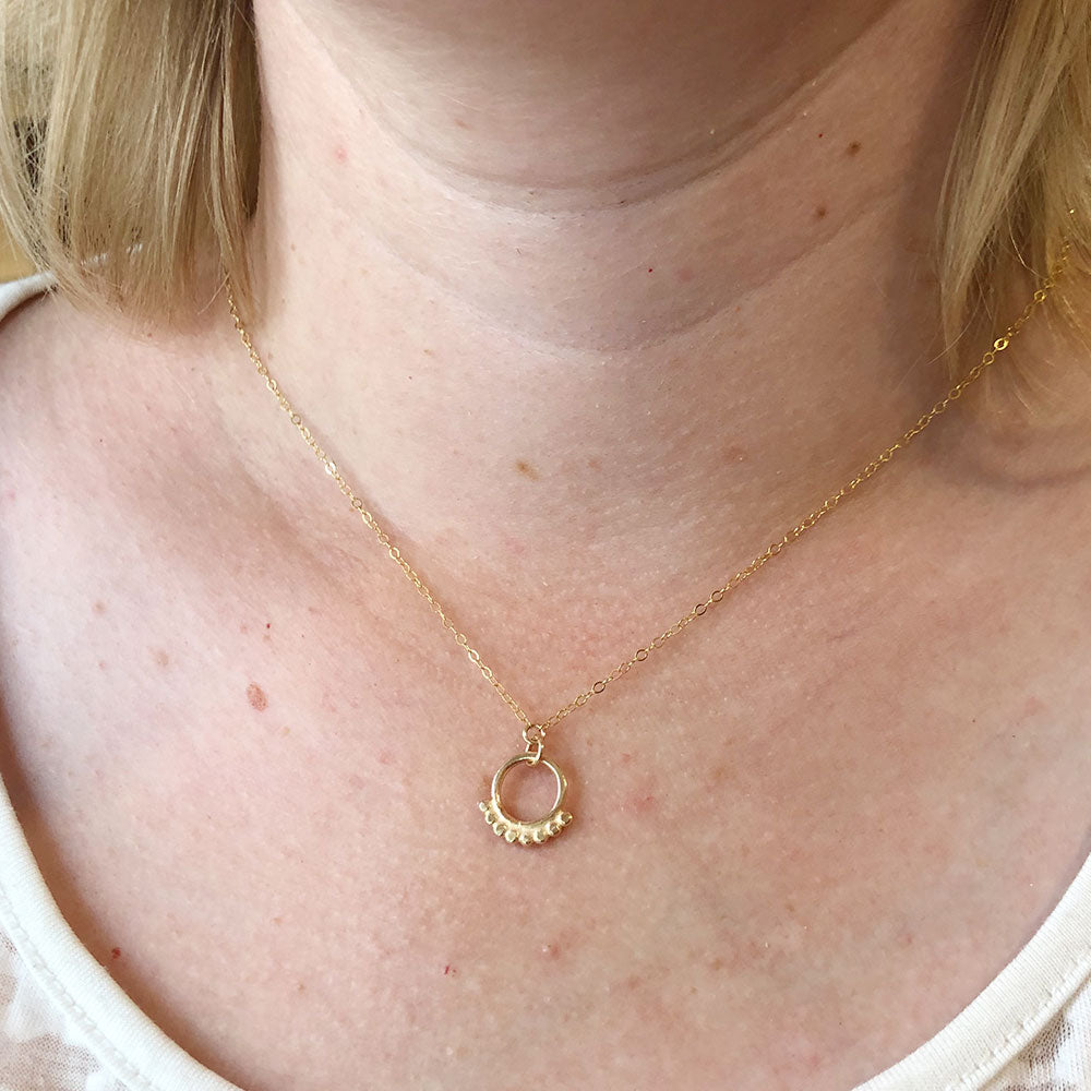 CLEARANCE Open Circle Ruffle Necklace - One of a kind