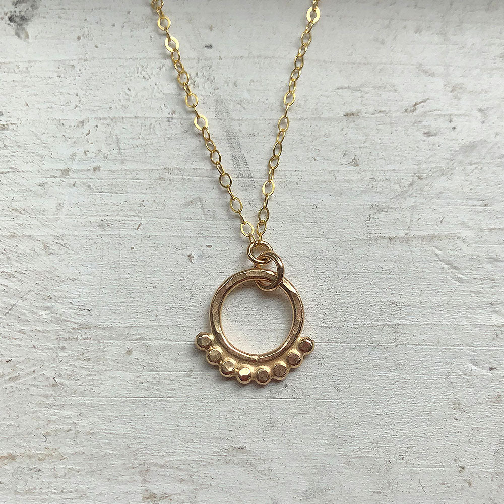 CLEARANCE Open Circle Ruffle Necklace - One of a kind