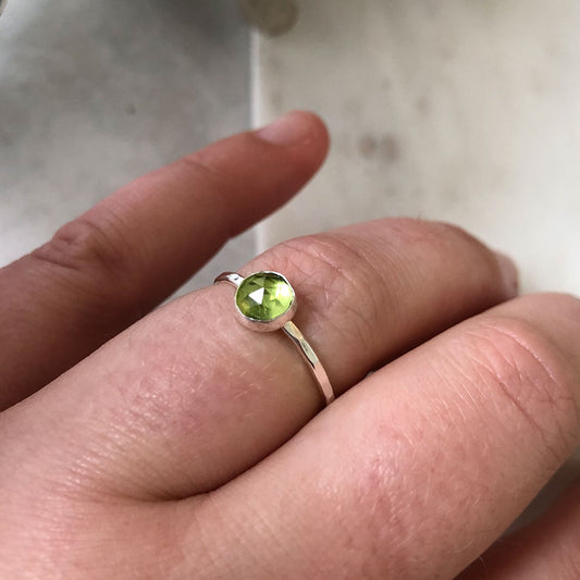 Peridot Stacking Ring - Sterling silver