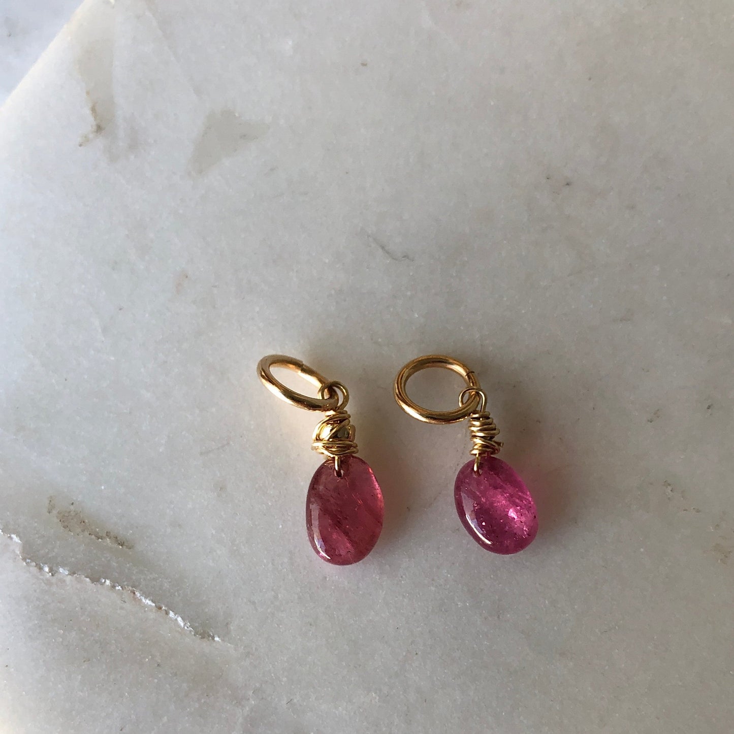 Pink Tourmaline Nugget Charm