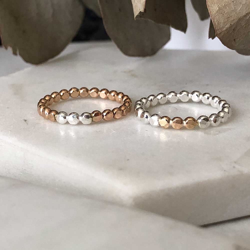 Mixed Metal Prism Stacking Ring