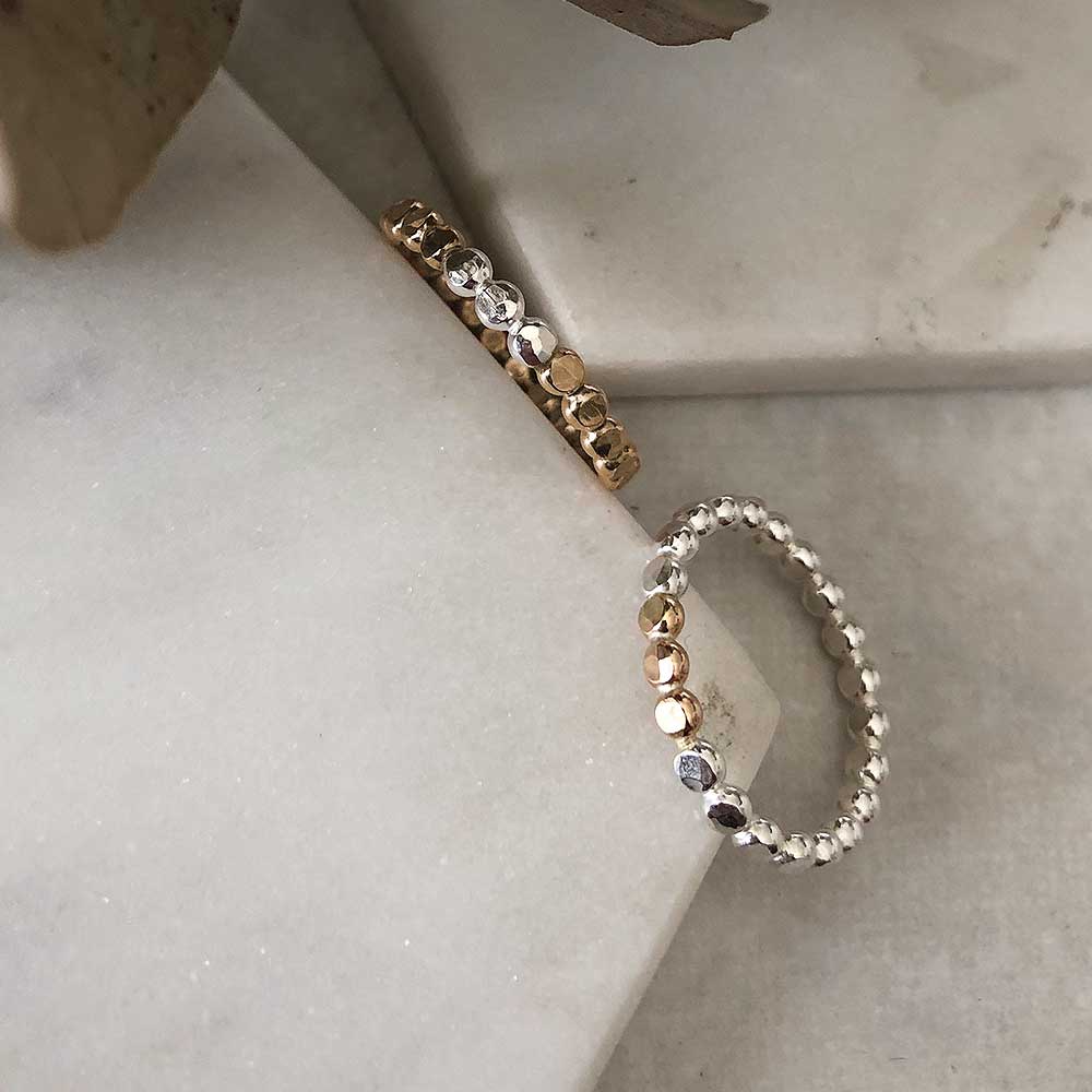 Mixed Metal Prism Stacking Ring