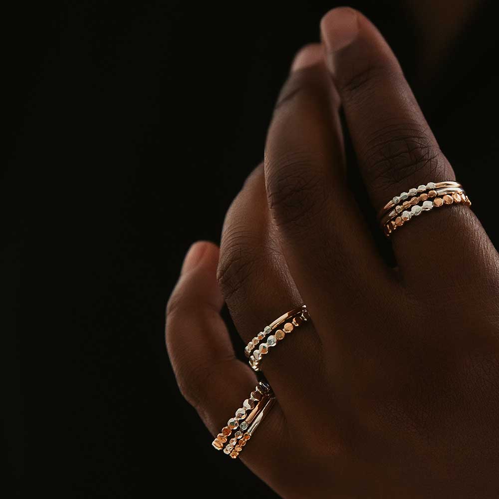 Mixed Metal Prism Stacking Ring