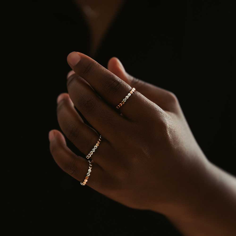 Mixed Metal Prism Stacking Ring
