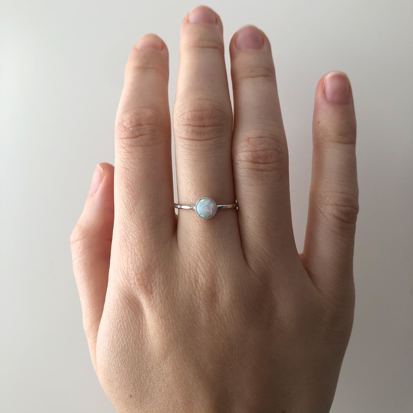 Opal Stacking Ring - Sterling Silver