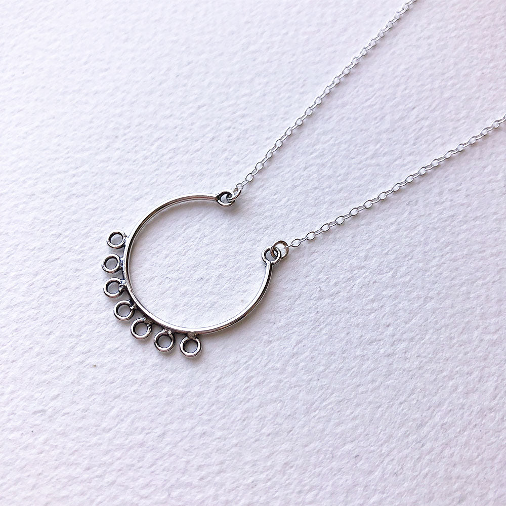 CLEARANCE - Oxidized Ring Keeper Necklace - Sterling Silver