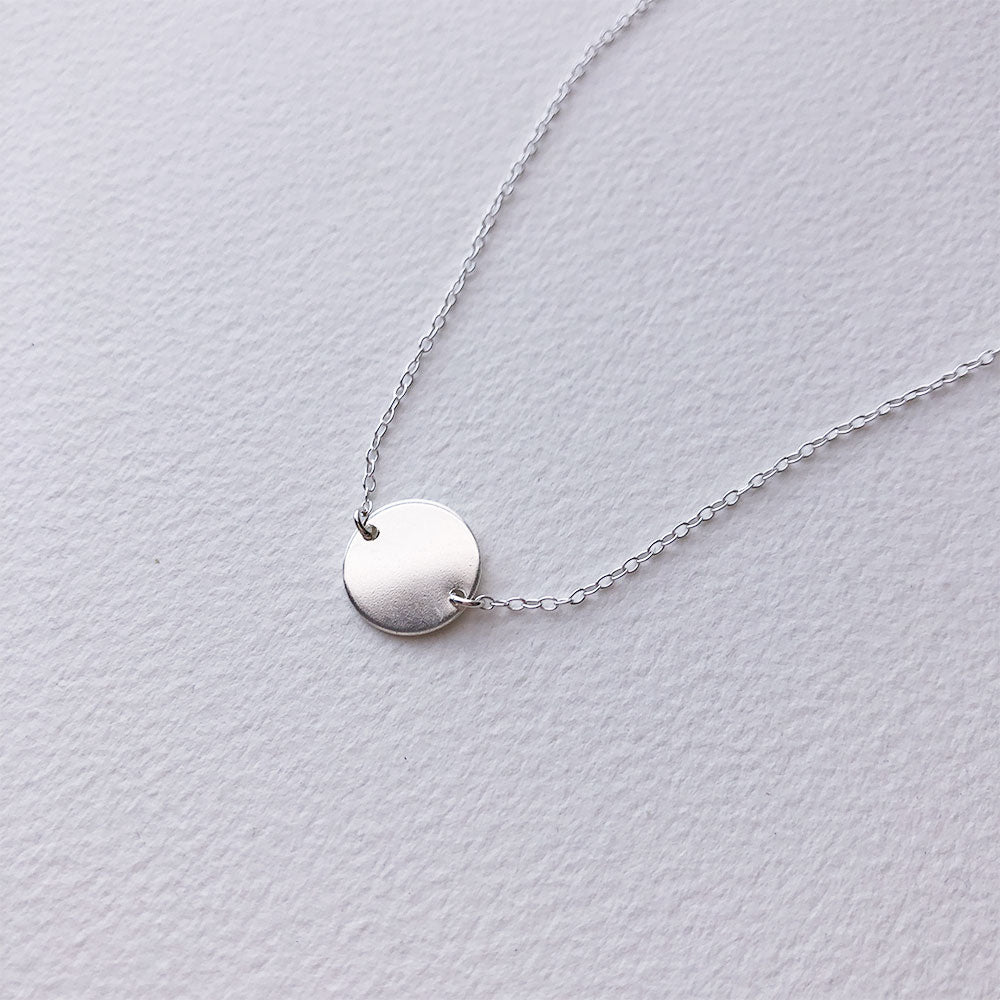 CLEARANCE - Smooth Circle Necklace - Sterling Silver