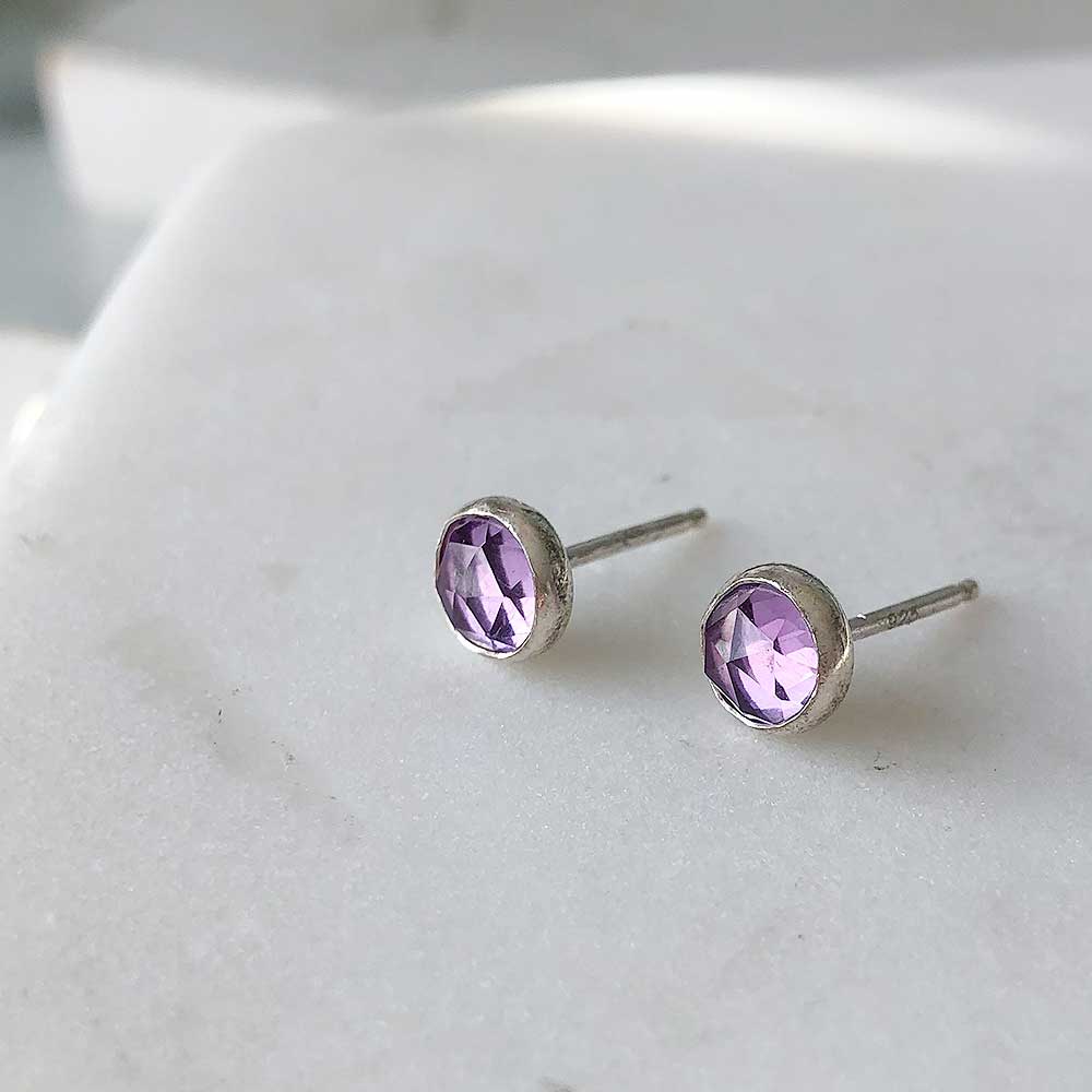 strut jewelry amethyst stud earrings