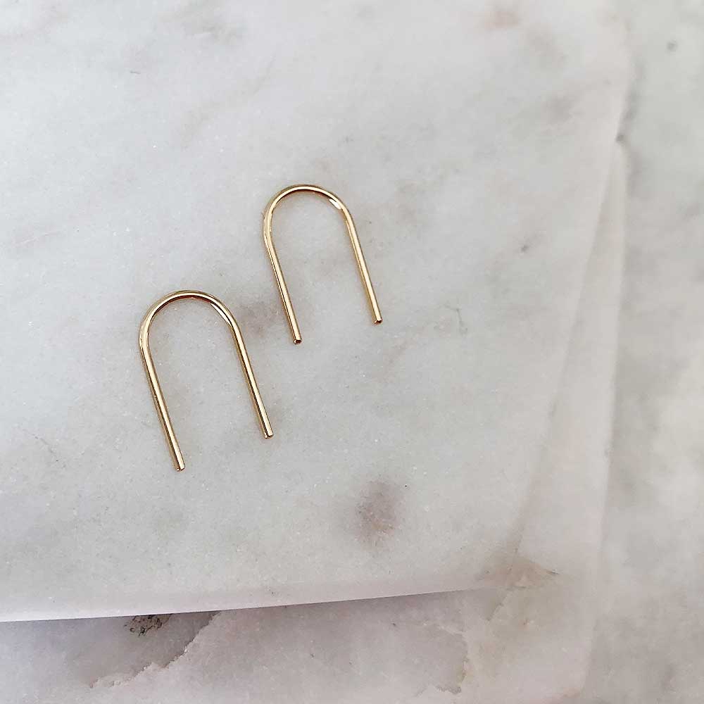 strut jewelry ear pins 14k gold fill