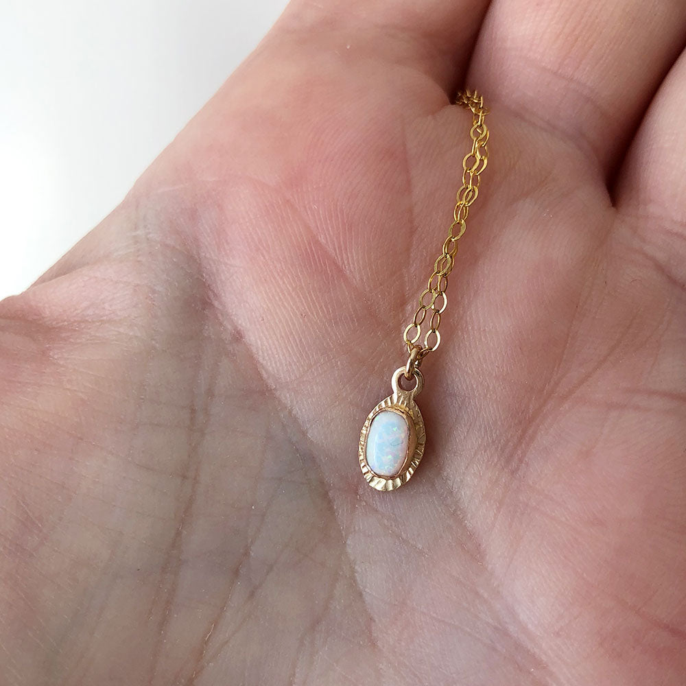 strut jewelry heritage opal necklace 14k gold fill