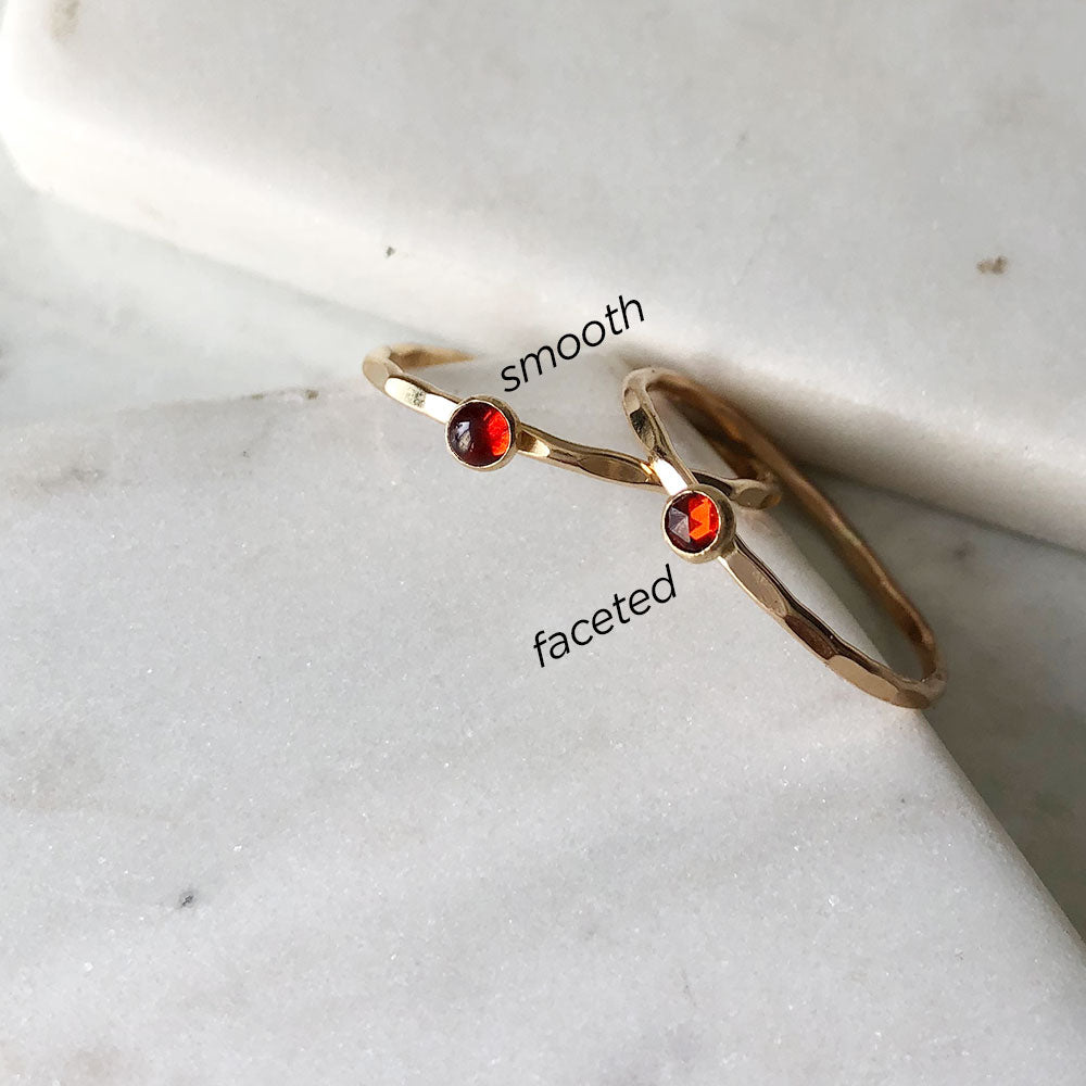 strut jewelry Petite garnet Stacking Ring - 14k gold-fill