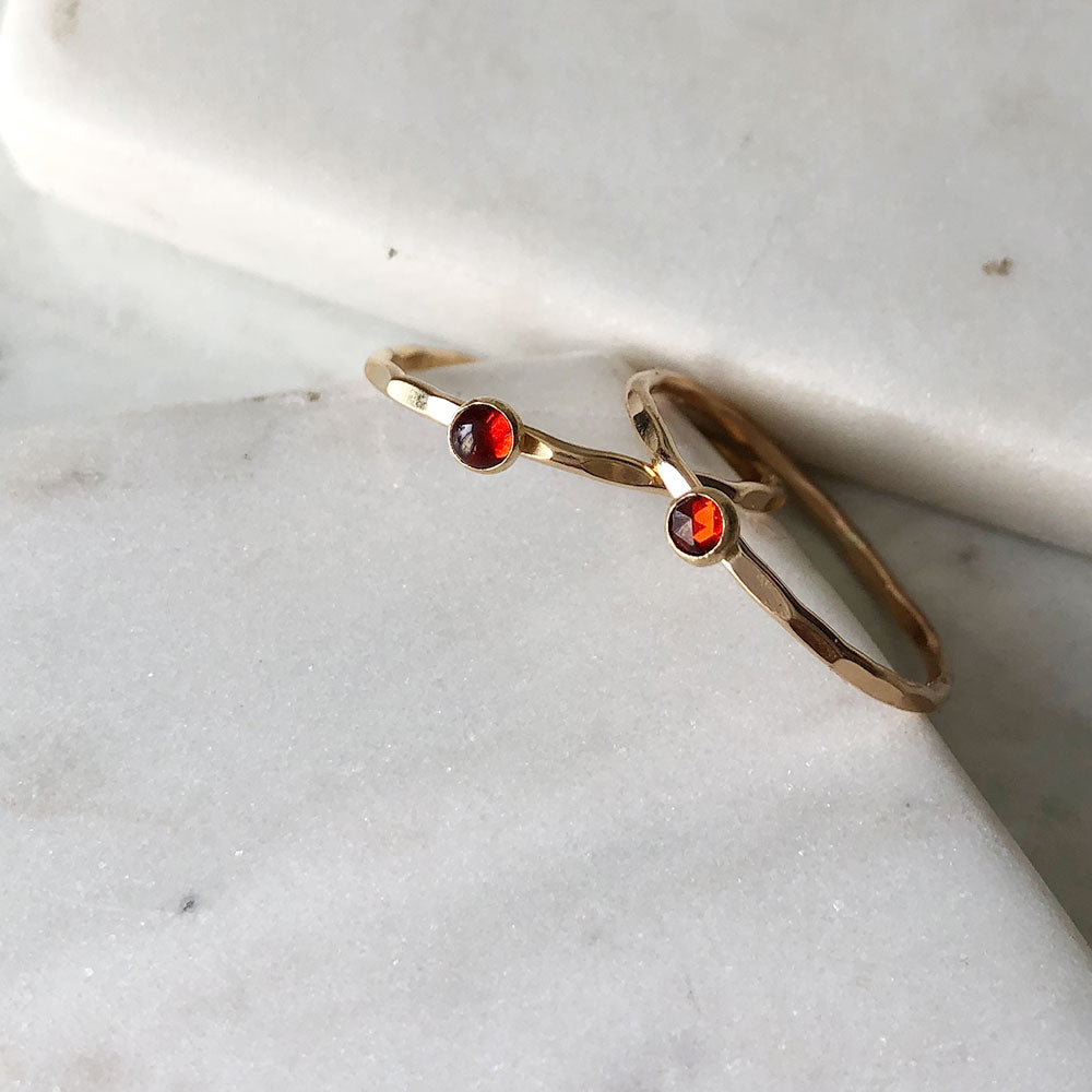 strut jewelry Petite garnet Stacking Ring - 14k gold-fill