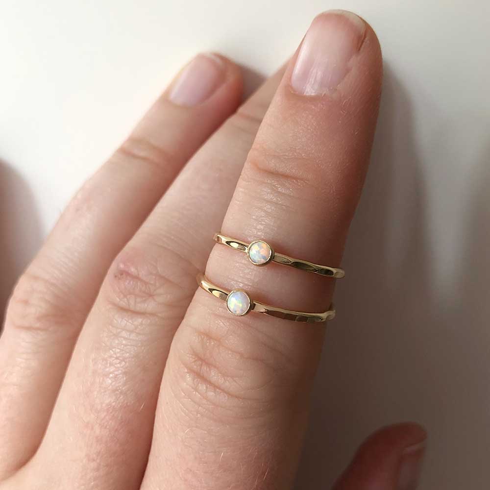 strut jewelry petite opal stacking ring 14k gold fill