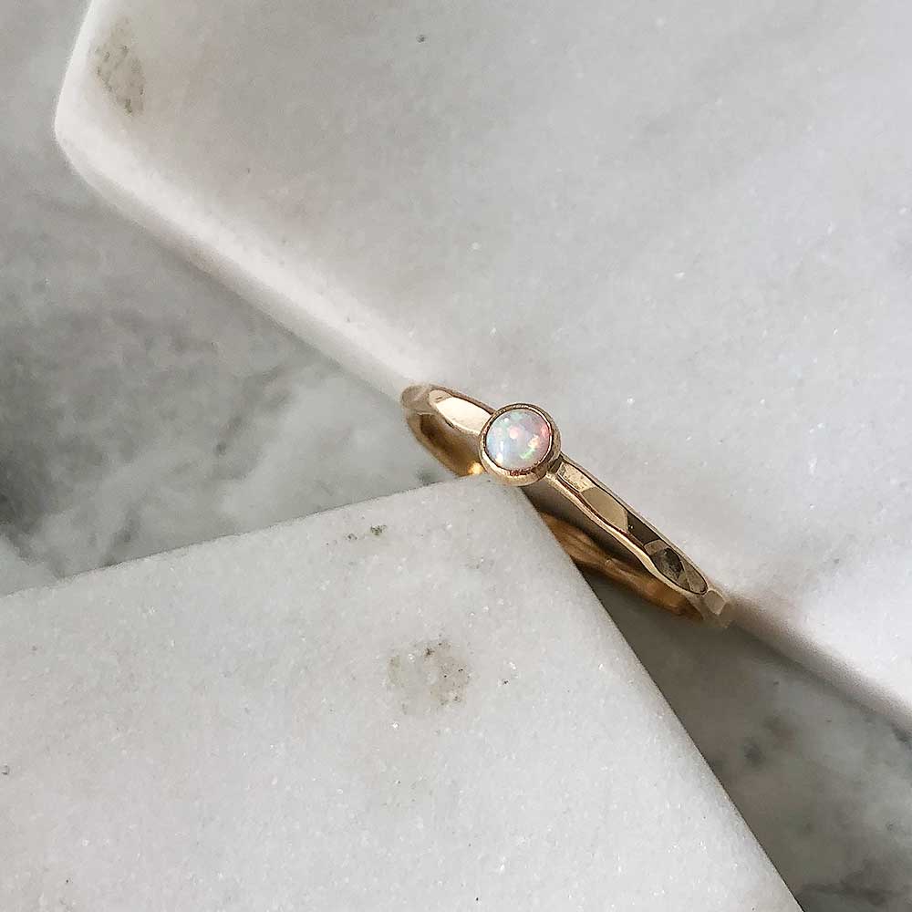 strut jewelry petite opal stacking ring 14k gold fill