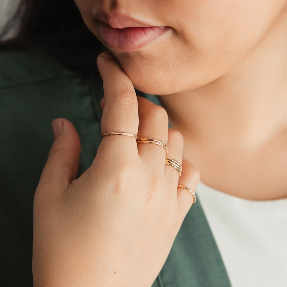 NEW TEXTURES! Gold-fill Stacking Ring