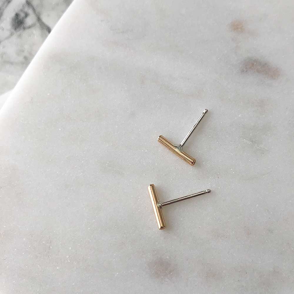 strut jewelry stick studs 14k gold fill