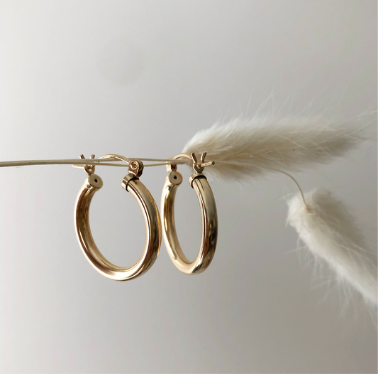 strut jewelry thick hoops 14k gold fill