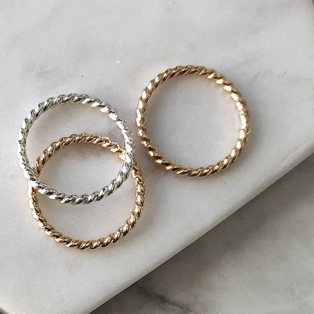 strut jewelry twist stacking rings 