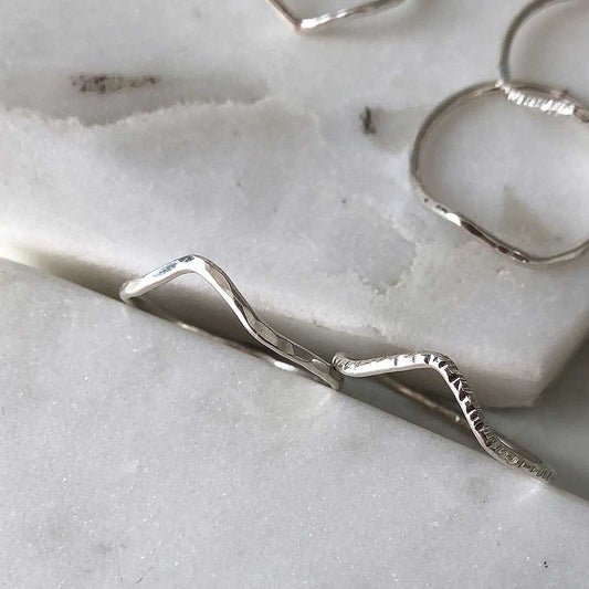 strut jewelry wave stacking ring sterling silver