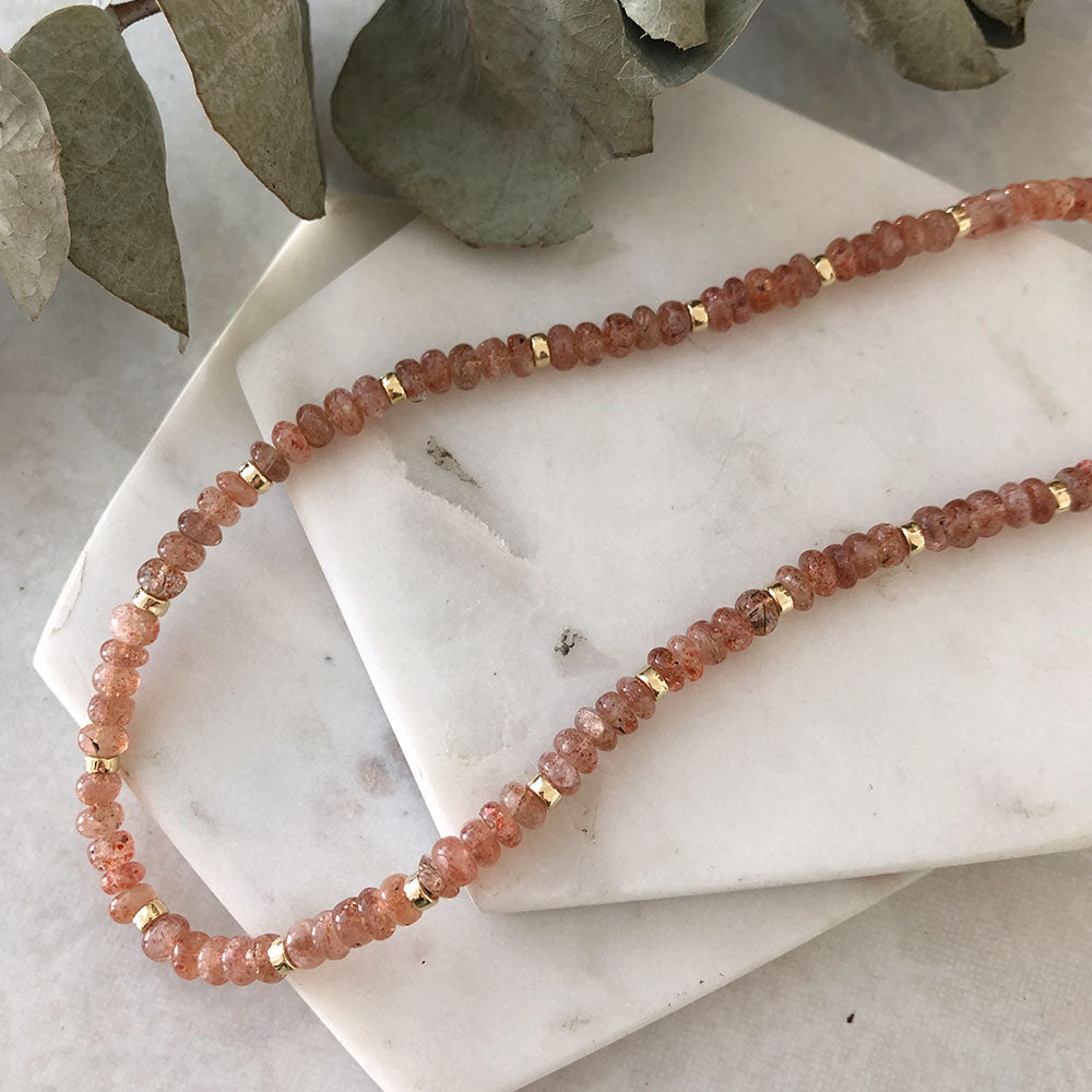 Sunstone Candy Necklace - 14k gold-fill - OOAK