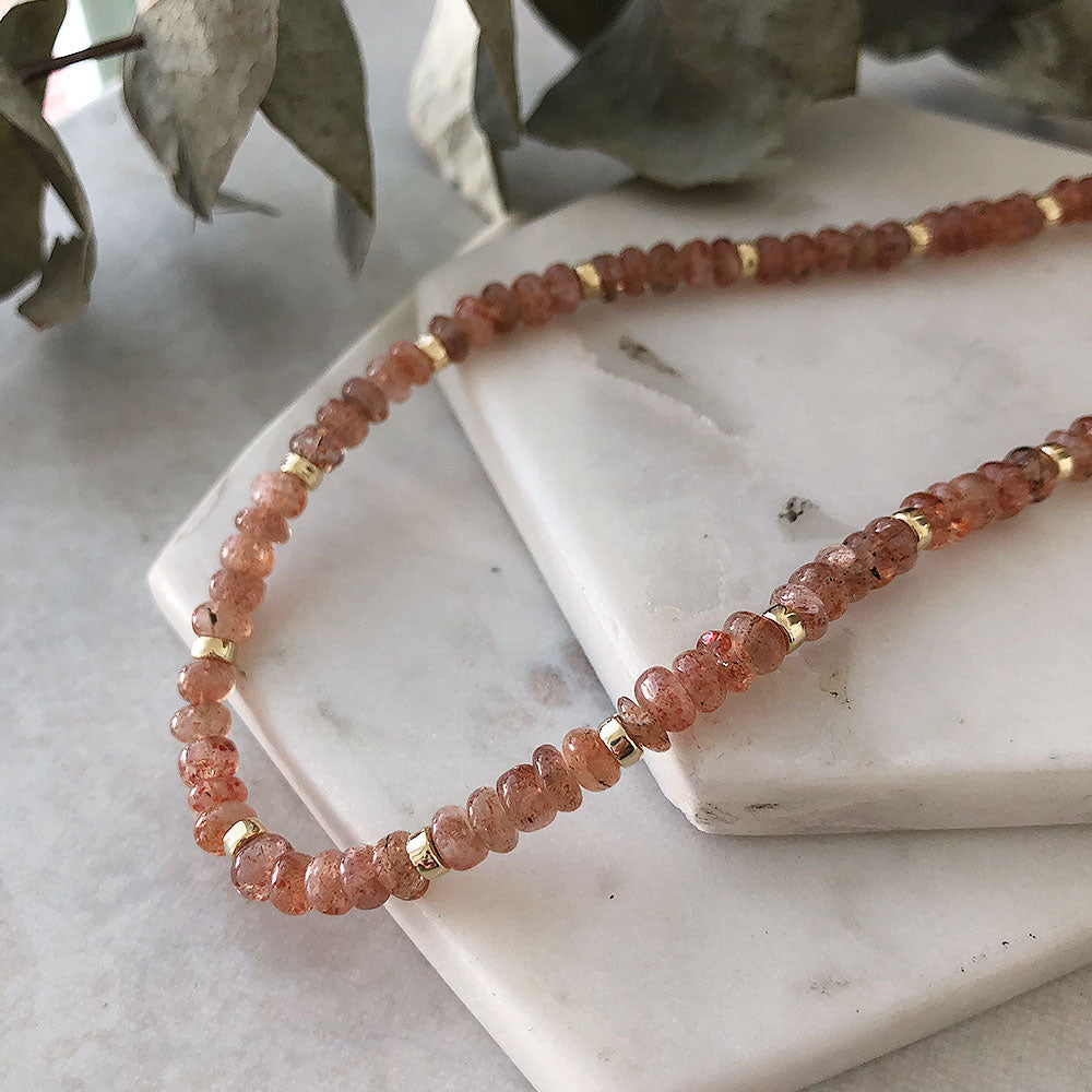 Sunstone Candy Necklace - 14k gold-fill - OOAK