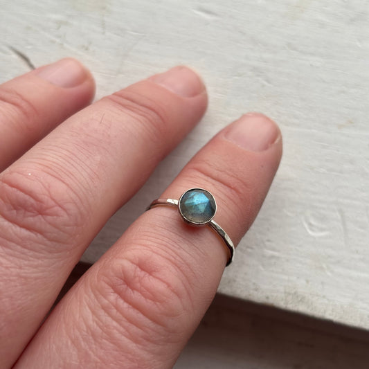 CLEARANCE Silver Labradorite Ring - Size 4.75 - IRREGULAR