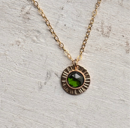 Emerald Aura Necklace - 14k Gold-Fill or Sterling Silver
