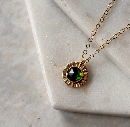 Emerald Aura Necklace - 14k Gold-Fill or Sterling Silver