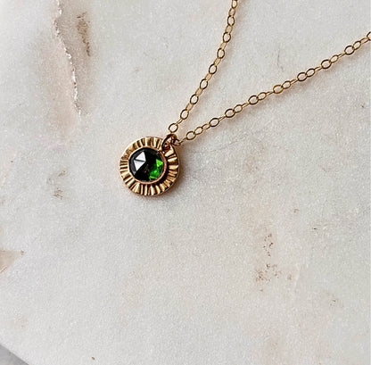 Emerald Aura Necklace - 14k Gold-Fill or Sterling Silver