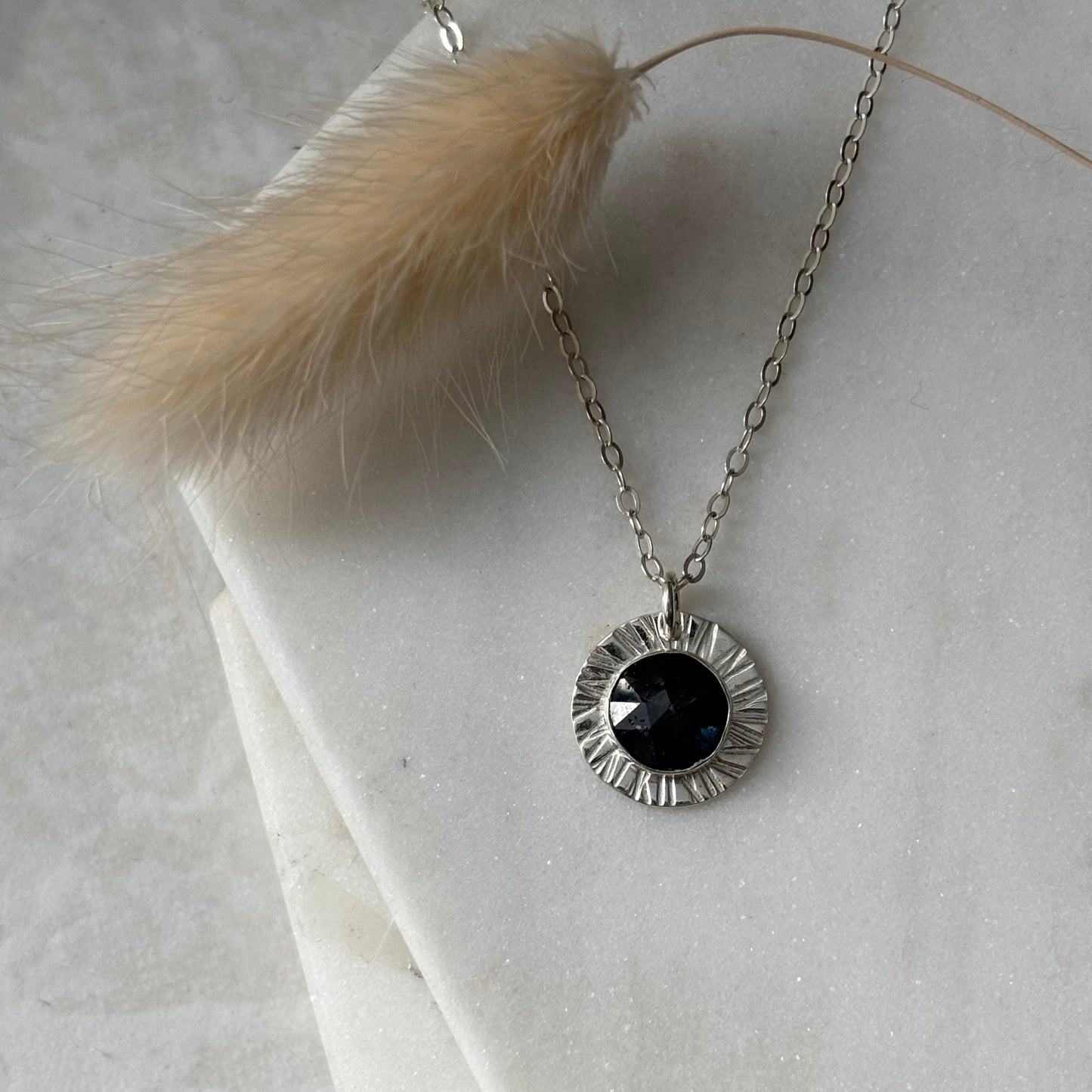 OOAK Oversized Deep Teal Kyanite Aura Pendant Necklace