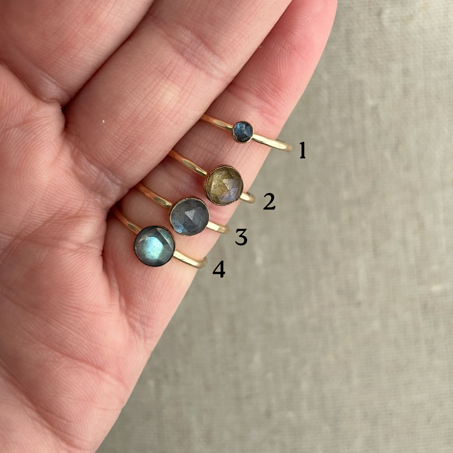 CLEARANCE - Gold Fill Labradorite Ring - Size 5/5.5