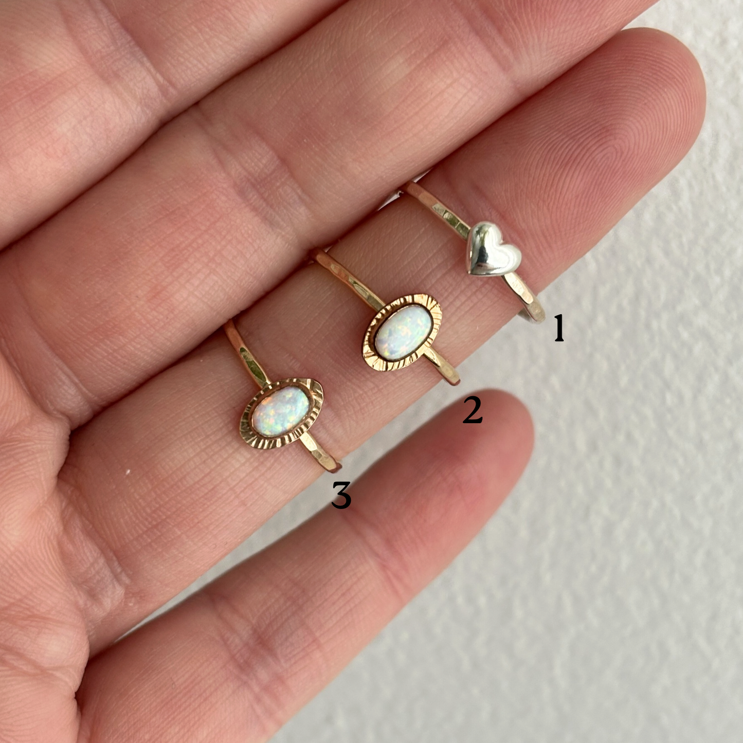 CLEARANCE - Heritage Opal & Heart Rings - Size 6