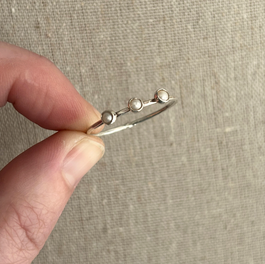 CLEARANCE - Triple Gemstone Ring - Size 13