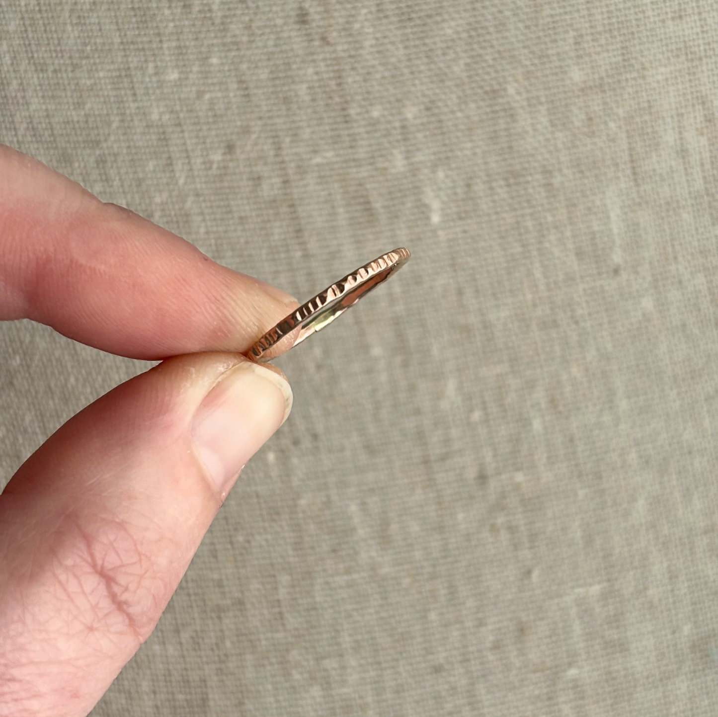 CLEARANCE - Rose Gold-fill Faceted Ring Band - Size 7