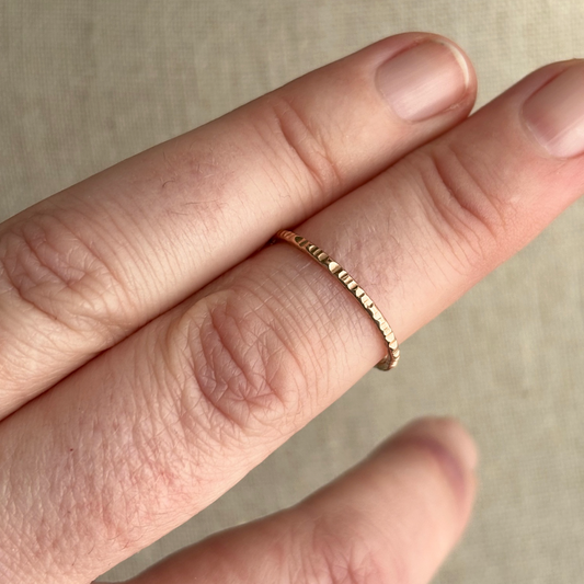 CLEARANCE - Rose Gold-fill Faceted Ring Band - Size 7