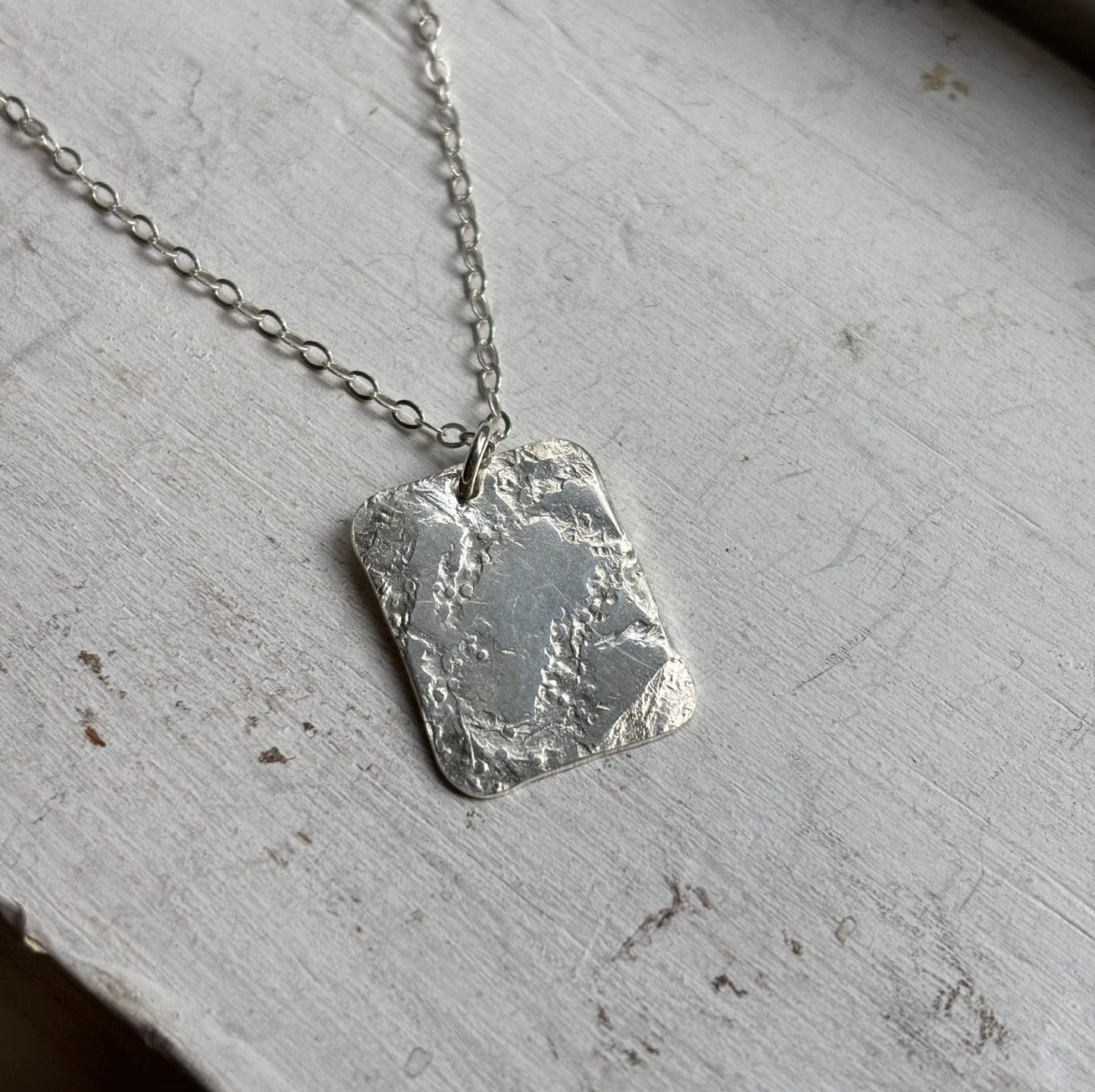 CLEARANCE Silver Rectangle Necklace