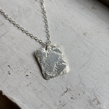 CLEARANCE Silver Rectangle Necklace
